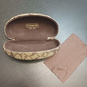 Coach Signature Brown Eyeglass Case